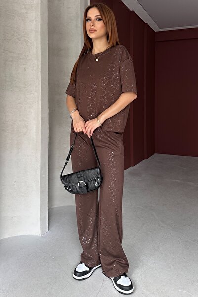 Rabi Shine Women's Silvery Mo Modal Umaş Double Set