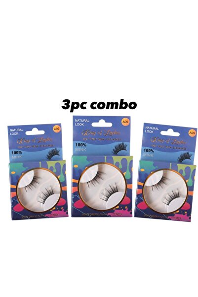 King of Lashes 3-Piece Combo Hot Faux Mink Eyelashes – Lightweight, Reusable ...