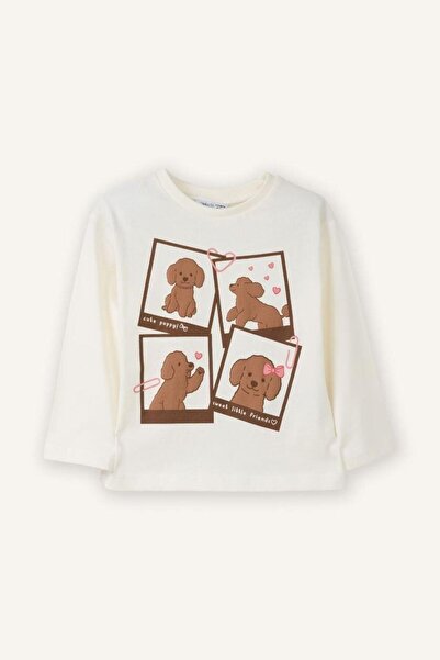 DeFacto Soft Touch Dog Printed Combed Cotton T-Shirt Baby Girl (26 Sp)