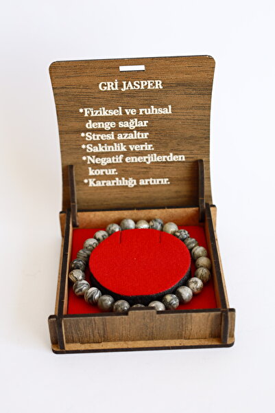 taru pasaj Gray Jasper Natural Stone Bracelet – Boxed Special Series |   Stre...