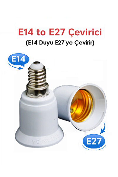 ANKTEK E14 to E27 Dönüştürücü Duy, E14 İnce Duy’u Standart E27 Duy’a Çevirir ...