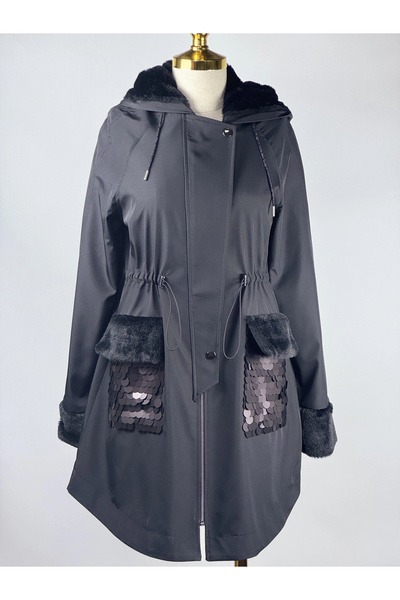 my312 Kürk Detaylı Tesettür Kap