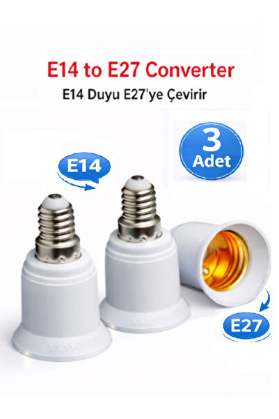 ANKTEK E14 den E27 ye Çevirici Duy E14 İnce Duy’u Standart E27 Duy’a Çevirir ...