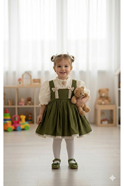 prenses tasarım atolyesi Haki yeşil vintage elbise dogumgünü elbisesi