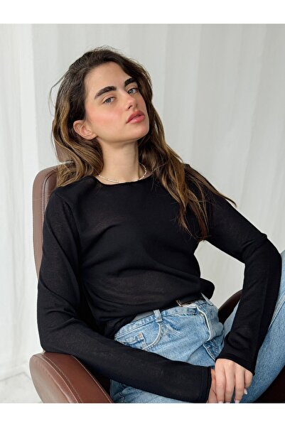 Retrobird Sheer Fine Knit Top Women Black