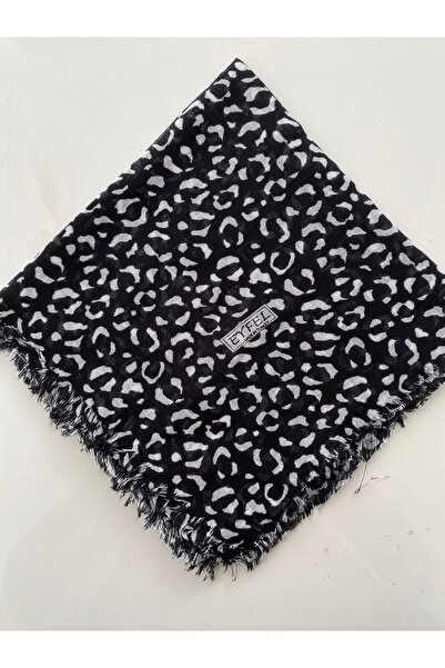 Eyfel White&Black Patterned Cheesecloth Writing
