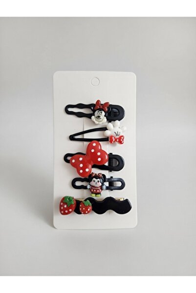 LİNACO Minnie Black 5-Piece Mixed Girls' Buckle Set