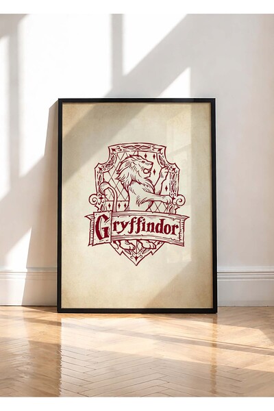 Huca Gryffindor Poster - Harry Potter Poster – Hogwarts Ev Arması - Vintage A...