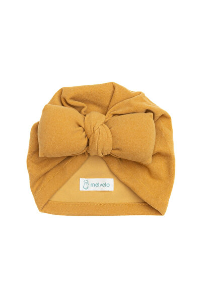melvelo Baby turban with bow, cashmere, Melvelo, Soft - Mustard 0-2 years