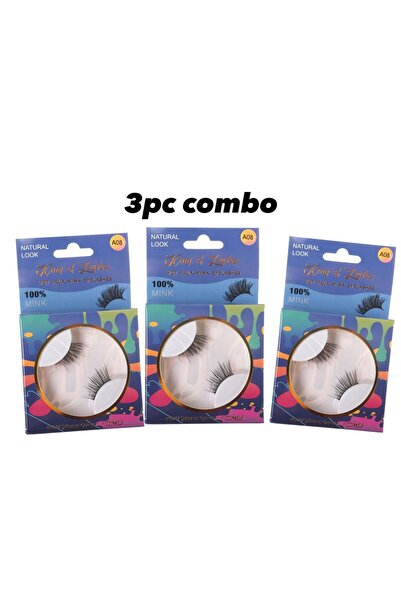 King of Lashes 3-Piece Combo Hot Faux Mink Eyelashes – Lightweight, Reusable ...