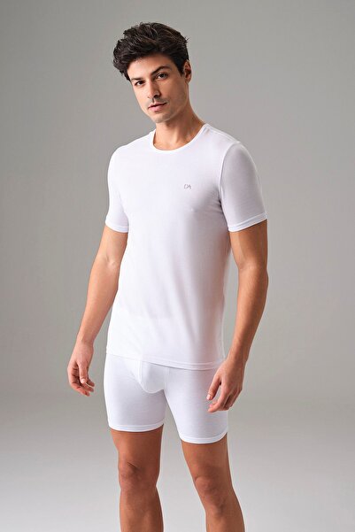 Doreanse Ανδρικό βαμβακερό κοντομάνικο μπλουζάκι με στρογγυλή λαιμόκοψη εφαρμ...