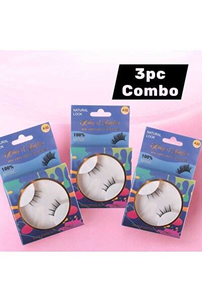 King of Lashes 3-Piece Combo Hot Faux Mink Eyelashes – Lightweight, Reusable ...