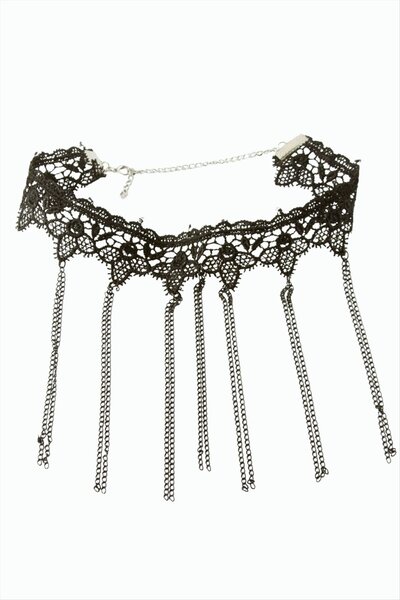 Marsilyan Chain Pendant with Lace Design Ilkel-Bjt940