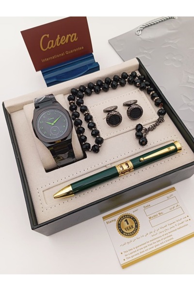 GF طقم رجالي ساعه .قلم .كبك سبحه