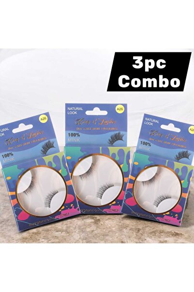 King of Lashes 3-Piece Combo Hot Faux Mink Eyelashes – Lightweight, Reusable ...