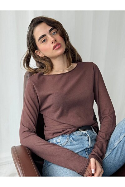 Retrobird Sheer Fine Knit Top Women's Brown