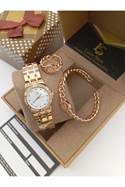 Lu Women's set: Louis Suston watch, bracelet, and ring