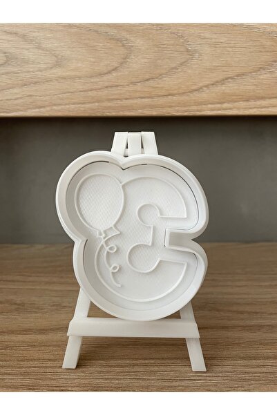 Filkorium3D قالب وختم للكوكيز بمناسبة عيد الميلاد لعمر 3 سنوات - رقم 3 مع بال...