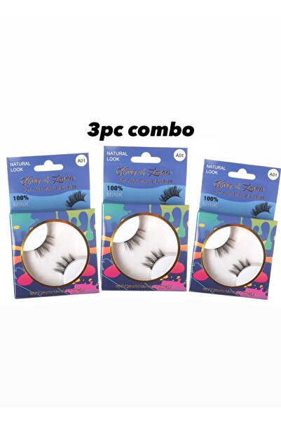 King of Lashes 3-Piece Combo Hot Faux Mink Eyelashes – Lightweight, Reusable ...