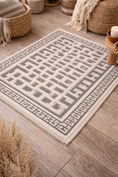 DDHOME Doğal Pamuk Bukle Kilim Paspas