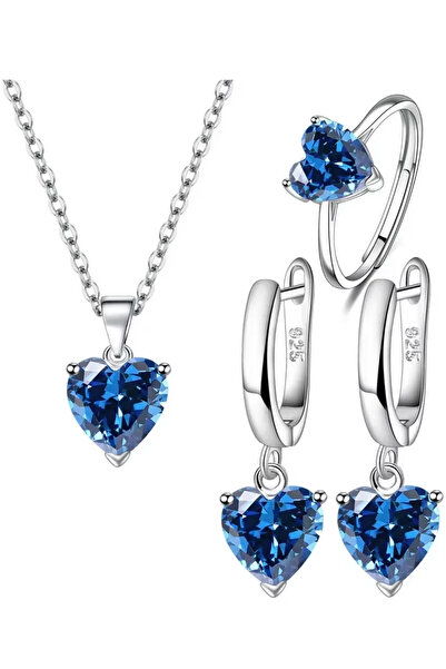 Waves And Pebbles Necklace Earring Ring Set