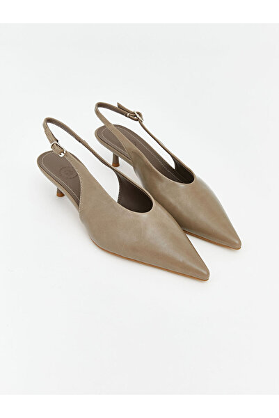 LC Waikiki Καφέ Μυτερό Μύτη Γυναικείο Παπούτσι με τακούνι