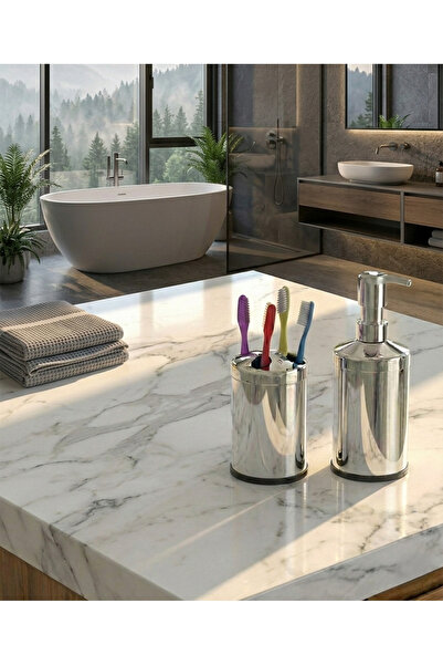 Bürke Stainless Bathroom Sink Countertop 250 ml Liquid Soap Dispenser and Too...