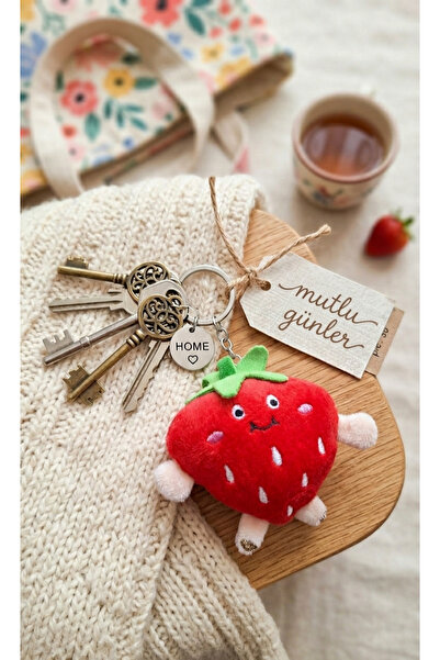 Şirin Sevimli Karakter Figürlü Peluş Meyve ve Sebze Anahtarlık - Yumuşak Çant...