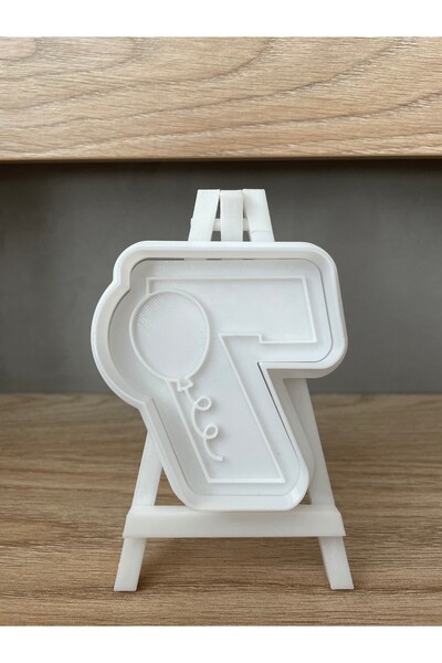 Filkorium3D 7 Year Old Birthday Cookie Mold and Stamp - Number 7 with Balloon