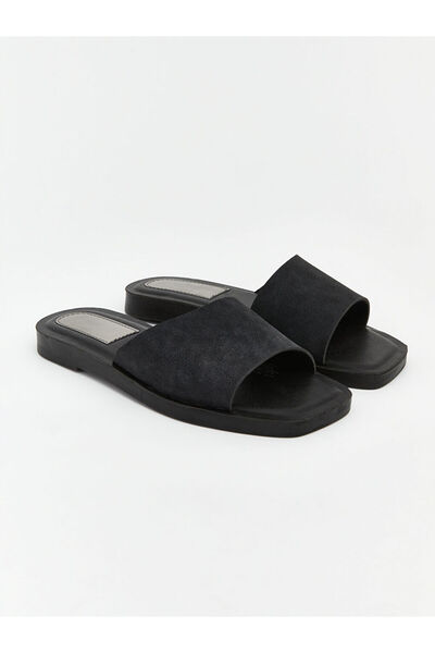 LC Waikiki حذاء نسائي أسود ذو مقدمة مدببة وحزام واحد شبشب