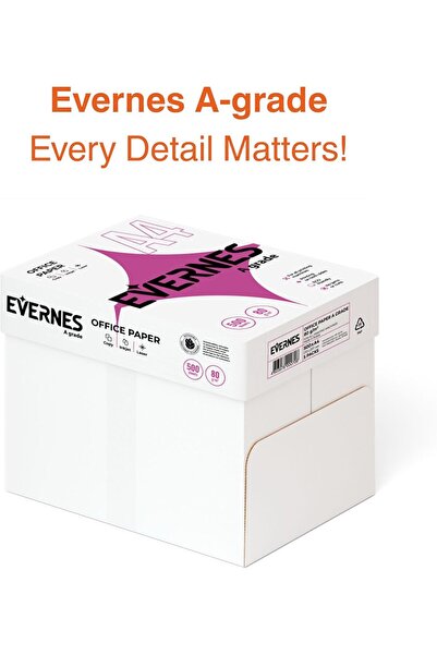 Generic Evernes A-grade A4 Paper – Box of 5 Reams – 210mm x 297mm 80 GSM