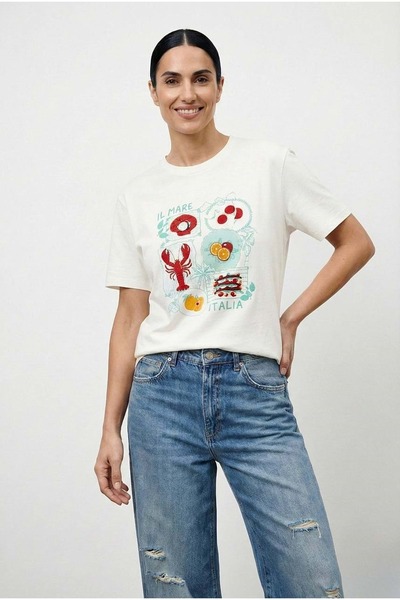ibeeka New Season Embroidery Detailed Design Print T-Shirt 1 Italian Day Them...