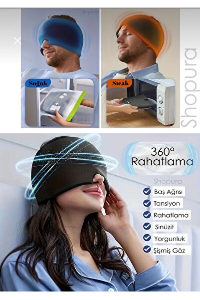 MİMOZA PARK Mıgren Ve Baş Ağrısı Giderici Başlığı Sıcak Ve Soğuk Kompres Şapk...