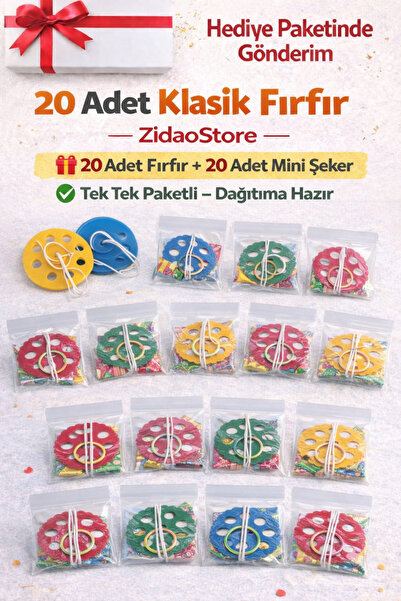 Emrah Gültekin 20 Adet Fırfır Oyuncak + Mini Şekerli Set | Tek Tek Paketli | ...