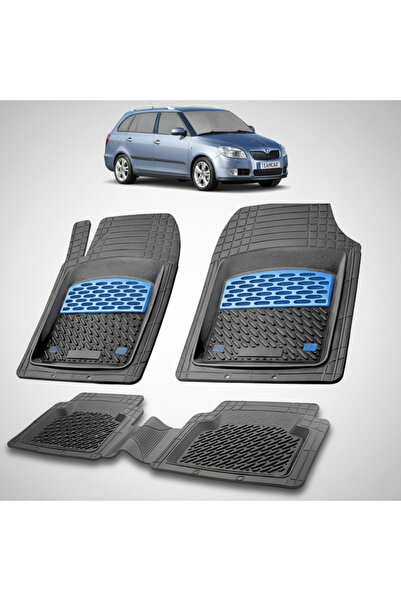 TEAMCAR Πατάκια δαπέδου συμβατά με Skoda Fabia II Combi 2007-2014 | Μπλε