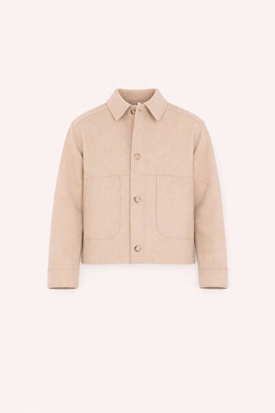 RUVEN TEKSTİL Men's Shirt Collar Oversize Short Checked Coat