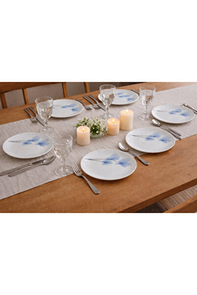 OPAL Set of 6 Fairy Blue Dessert Plates 19 cm – Blue Floral Pattern, Elegant ...