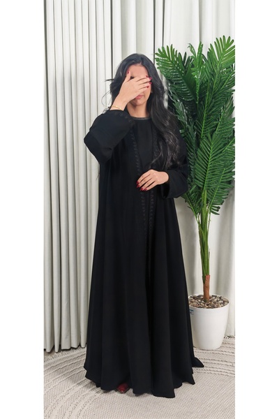 Elegance and beauty Double-layered abaya, cobra fabric, Harry embroidery