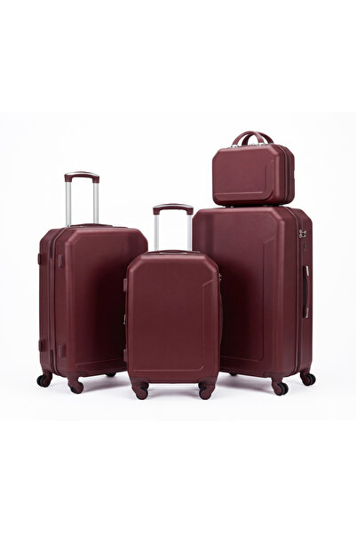 ASFAR 4 PCS ABS Travel Luggage Set 14-20-24-28 Inch Suitcase Spinner Wheels T...