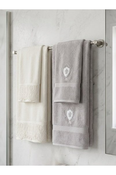 Özdilek Wedding Best Set Hamam Takımı - Krem Gri