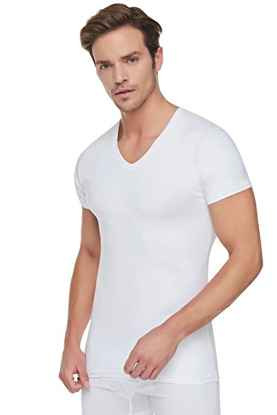 HARMAN TEKSTİL Harman Tutku Rib Knit Men's V-Neck Undershirt Singlet 3-Pack