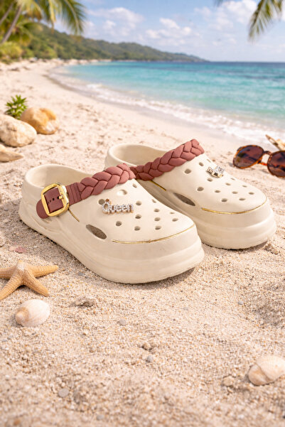 Behtah Kundura High Sole Stone-Studded Stylish Design Beach Pool Garden Sea D...