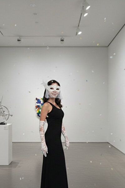 shop Gatsby Beyaz Dantel Maskeli Balo Seti - Beyaz Dantel Maske ve Desenli Vi...