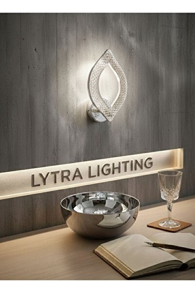 Lytra Lighting Yonca Model Gümüş 3 Renk Modu Kristal Salon Mutfak Yatak Çocuk...