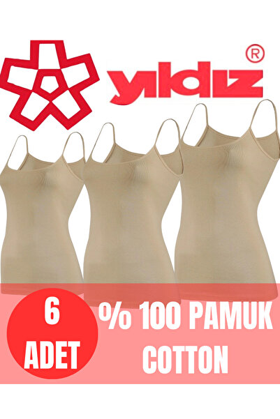 YILDIZ قميص داخلي نسائي مكون من 3 قطع مصنوع من القطن بنسبة 100% قطن مع أشرطة ...