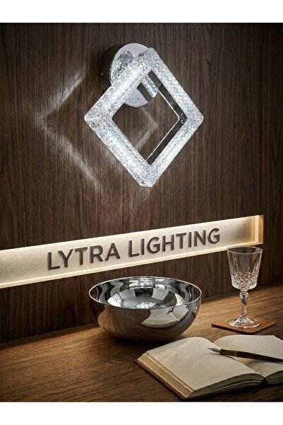 Lytra Lighting Yakamoz Model Gümüş 3 Renk Modu Kristal Salon Mutfak Yatak Çoc...