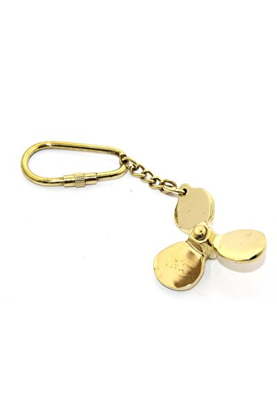 hediye sandalı Brass Ship Propeller with Design Keychain