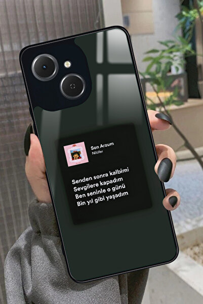 TECNO Spark 40C Uyumlu Nilüfer Şarkı Sözü Tasarımlı Glossy Premium Kılıf