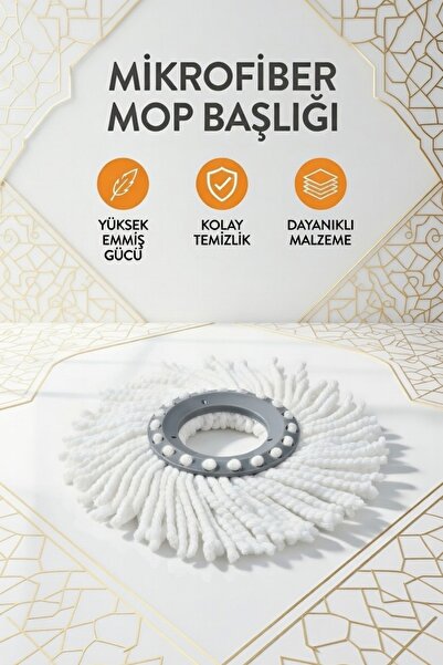 Alkilim Mikrofiber Mop Başlığı Tek Hamlede Temizlik Güçlü Emici Mop Ucu