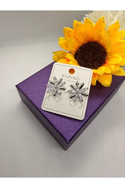 XUPING JEWELRY Zircon Stone Daisy Flower Model Steel Earrings